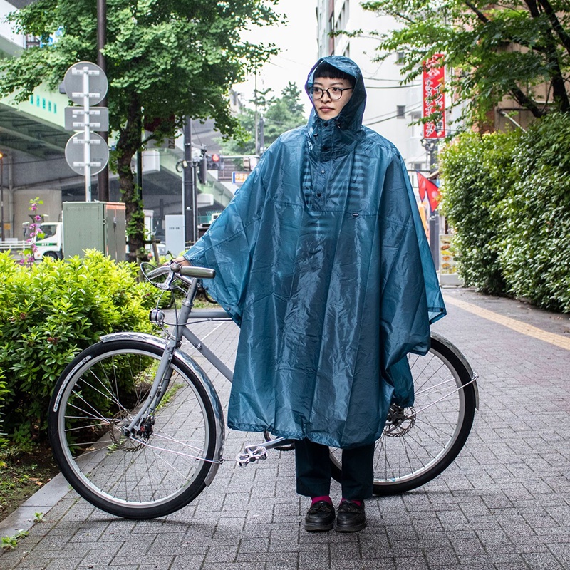 2021年ファッション福袋 超撥水 RAINCOAT ポンチョ レインコート 自転車 青 blue 雨具